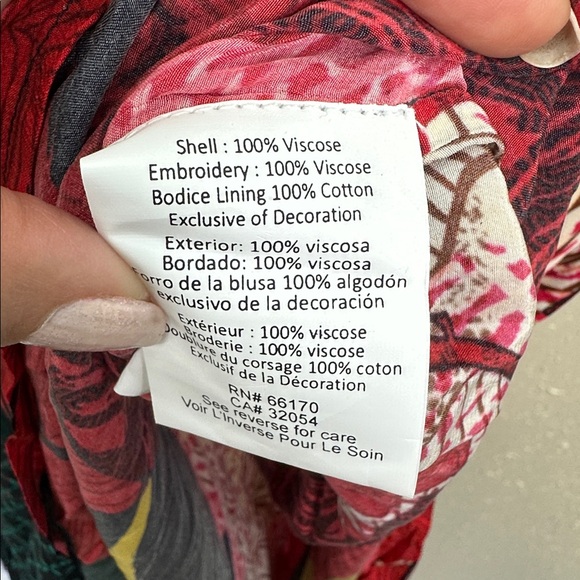 Boho Bhanuni by Jyoti Obsidian Mixed Print Boho Beaded V-Neck Maxi Dress Sz 20W - Picture 13 of 15